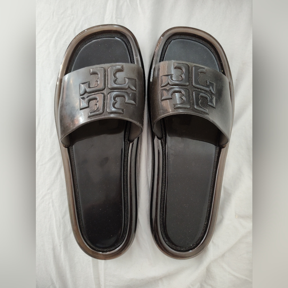Black Tory Burch Bubble Jelly Sandals 10